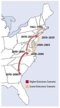 Rhode Island climate migration By mid-century, summer in Rhode Island could feel like the typical summer in the Chesapeake Bay