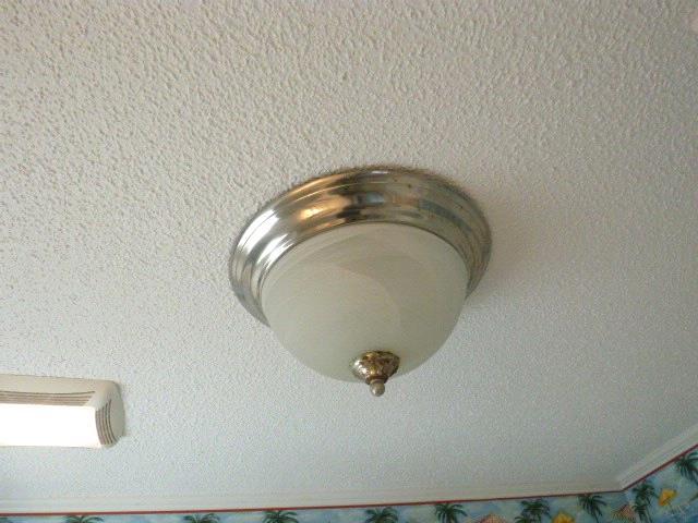 showing defective bathroom light