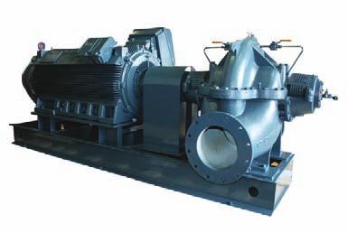 Standard split case range covers both single and two stage pumps for capacities up to 3000 m3/hr and