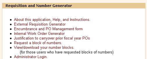 Creating an External Requisition through the Requisition and Number Generator in My UW 1.