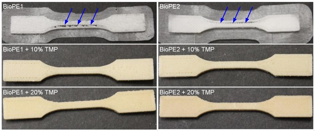 Biocomposite filaments for 3D-printing Fused deposition modelling (FDM) Termomechanical pulp (TMP) reinforces bioplastics and prints well ValBio3D: Valorization of residual biomass for advanced 3D