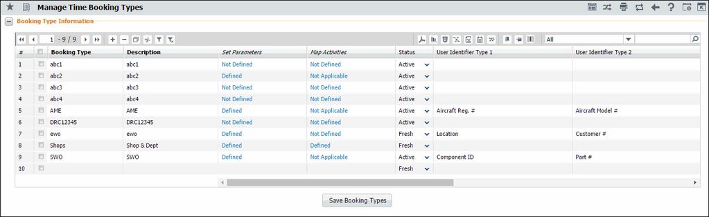 11 Time Tracker A broad classification of timesheet entries, for e.g. Projects Facility Figure 2.4 Manage Time Booking Types In the Booking Type Information multiline, 2.