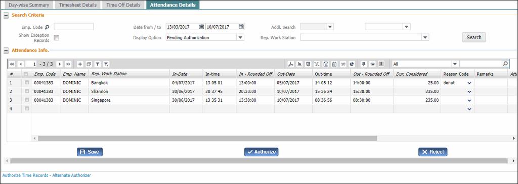 26 Time Tracker To proceed, Select the Time Off link at the bottom of the page to modify details of the time-off booking entries.