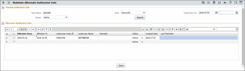 27 Time Tracker In the Primary Authorizer Info group box, Figure 3.14 Maintain Alternate Authorizer Info. 2. Enter the Emp.