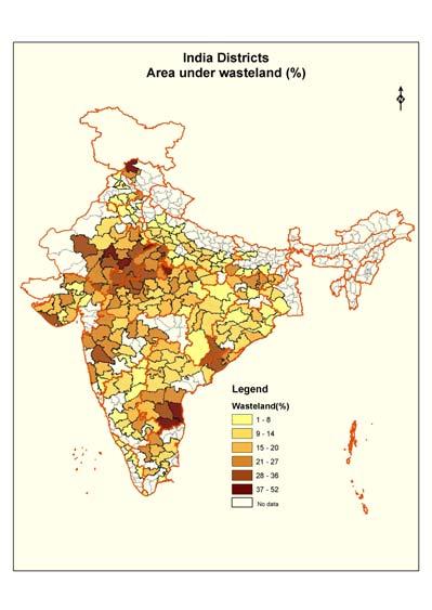 Total geographical area of India is 329 Million Ha, of which 53.3 % is affected by Soil erosion and land degradation problems.
