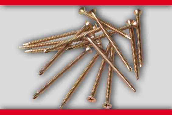 Self Drilling Screws sheet Heavy duty drill point bugle head screw with head diameter of 8 mm, are self drilling fasteners for multiple layer drywalls, insulation and accessory mountings on steel