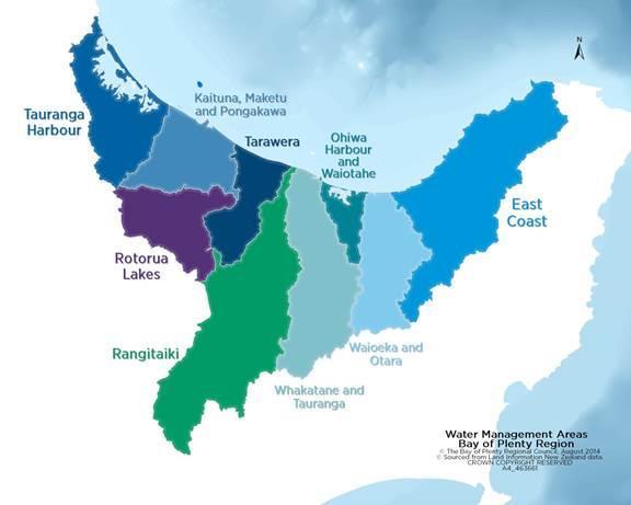 Policies Water Management Areas WQ P1 Establish the following Water Management Areas within which freshwater management units will be delineated and freshwater objectives and limits set: Tauranga