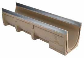 DRAINAGE CHANNEL PROFI Class E Drainage channel PROFI NW 150 with cascade slope, channel body made of polymer concrete with casing (4 mm) Casing available in cast, stainless steel and galvanised