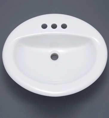 Countertop Lavatory * White; Vitreous China; Self-Rimming; 20" x 17" * Concealed