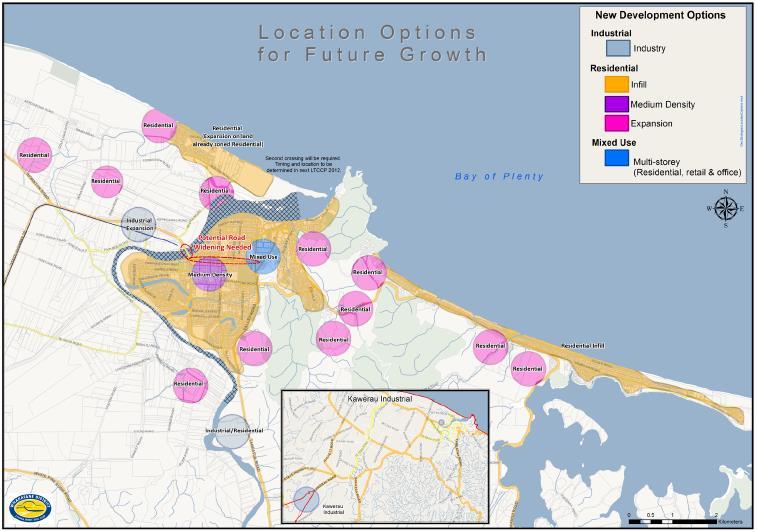 Figure 5.7 - Whakatane and Ohope Urban Areas By 2050, Whakatane District Council (WDC) are projecting dwelling growth at an additional 2354 units in Whakatane and 1486 in Ohope.