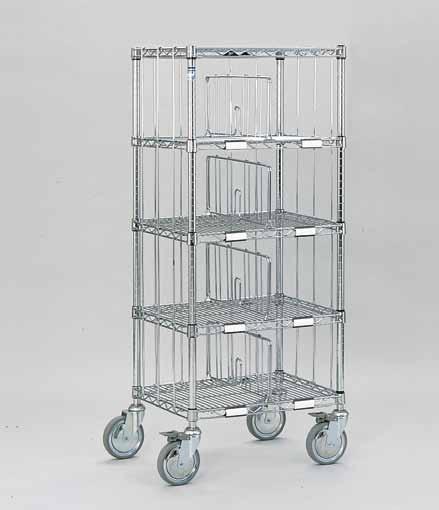 compartments + 1 label holder for each compartment + Casters 4 swivel casters, 2 with double brake, Ø 150 + Tread Solid gray rubber profile 4518 FB 6-30 (30-bay cart) 610 10 bays 914 15 bays 1219 20