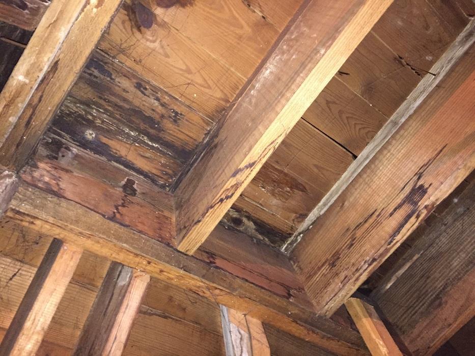 wood sill in basement