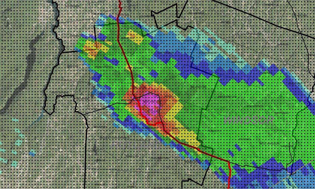 VTWAC Deep Thunder Forecast Observed radar on 5/27/14 Isolated supercell over Rutland that produced golf ball-sized hail, high wind