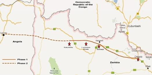 NORTH WEST RAIL OPPORTUNITIES: First major new rail infrastructure project in sub-saharan Africa Phase 1: 340 km from Chingola to Kalumbila Phase 2: potential to connect West to Angolan border 1.