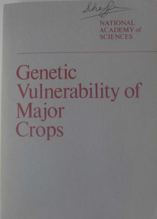 GENETIC VULNERABILITY of Crop Plants 1970 The "Southern Corn Leaf Blight" epidemic Up to 50% yield losses in some Southern states and 15% nationwide The