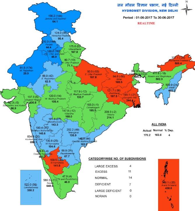 Appendix VII Source: India Meteorological Department Large excess (60% or more) Excess (20% to