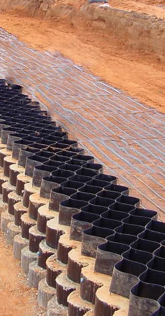 The EnviroGrid Solution An EnviroGrid retaining wall or steepened slope can be constructed in almost any situation where a rapid change of grade is desired.