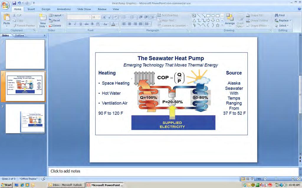 Technology Overview Q = Quan4ty of heat produced by heat pump P = Electrical power used by