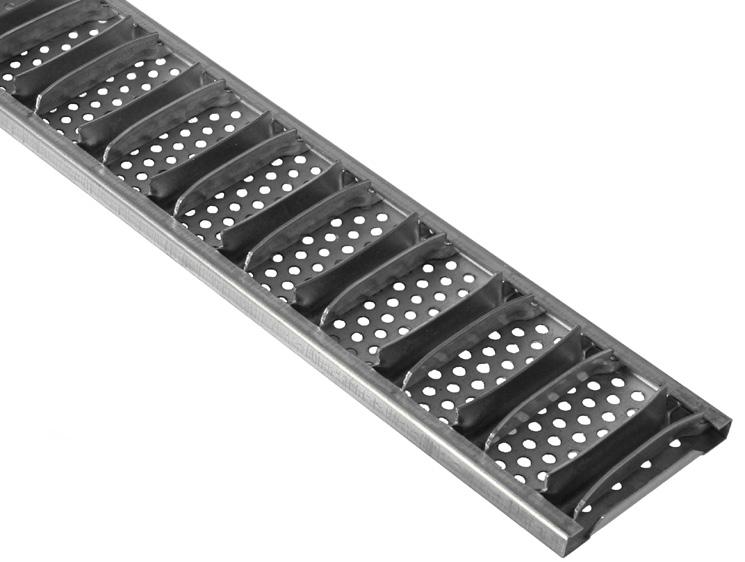 0) 6 2840A - above covers available in 1/2 meter lengths - Reinforced Perforated Heel-Proof Grates Material s evice 2412 Galvanized steel C 39. (1.