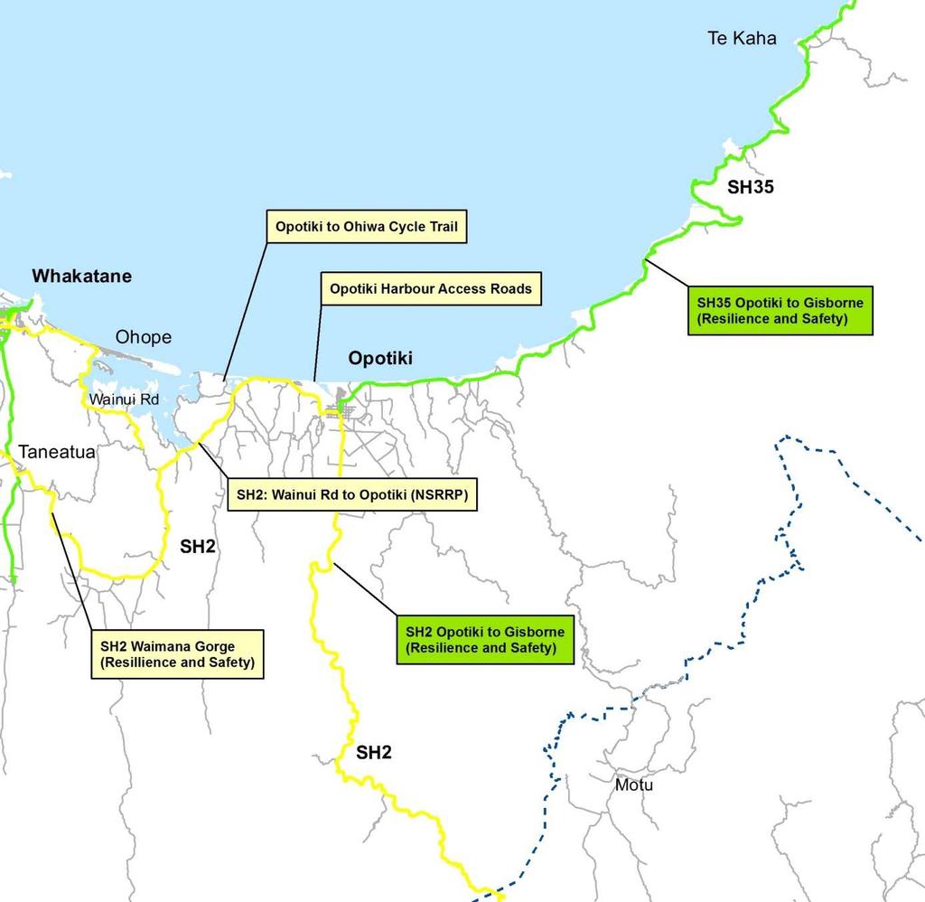 Bay of Plenty Regional Council 85 SH2 Opotiki to Gisborne (Resilience and Safety) SH2 Matata to