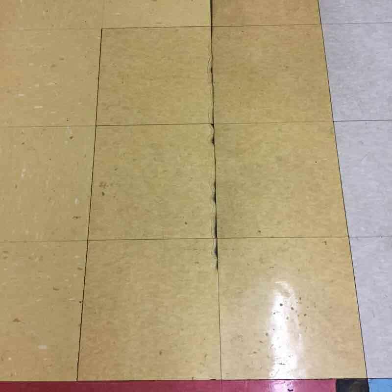 Floor Floor Finish Instance on 1st Floor VINYL TILES: BROKEN/DETERIORATED/MISSING TILES Location/Instance Near Boy's Toilet Room