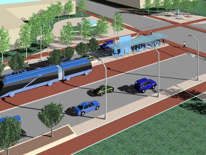 9.1.1 Transitway Elements There are two basic cross-sections for the dedicated transitway one with six traffic lanes for the segment north of 14 th Avenue and one with four traffic lanes for the