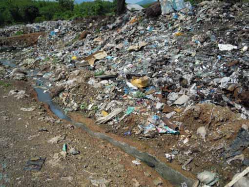 as open duping site Wastewater from landfill site is