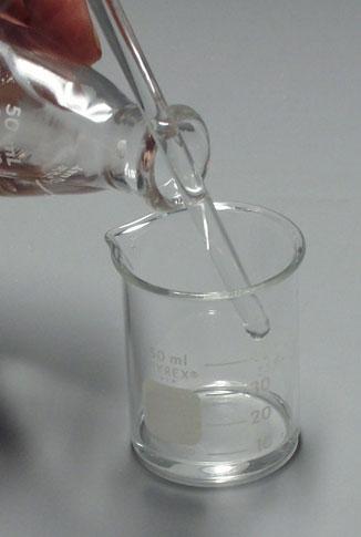 4. Add 50 ml of deionized water to the beaker. Swirl the beaker around to dissolve all of the copper sulfate crystals. 5. Obtain two clean, dry pieces of aluminum wire.