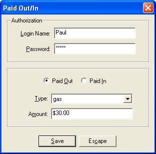 11 6 Chapter 11 Table 11-1: U.S. Paid Out/In Window Settings (cont.) Setting Password Paid Out or Paid In Type Amount Description Enter your FTD Mercury password.