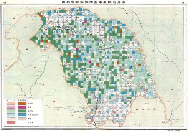 Permanent sample sites for forest resource inventory in Northern Heilongjiang Province.