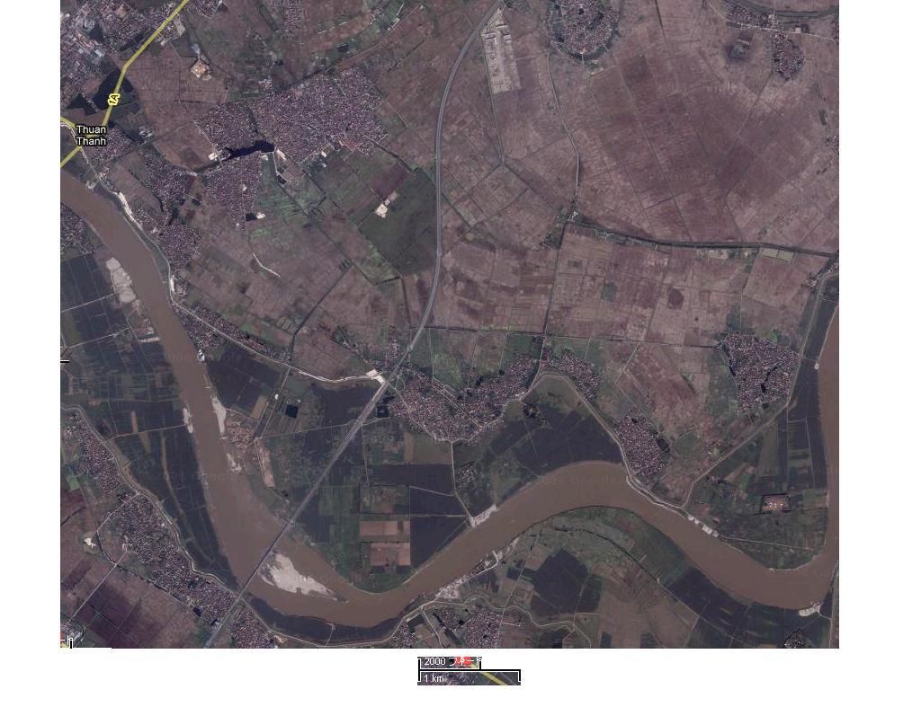 3) Location Plan of Water Treatment Plant Three possible candidate sites have been selected along Duong River near the Route1 for location of water treatment plant and are shown in the Figure below.