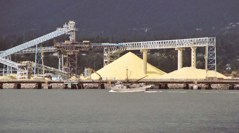 Sulfur Piles Sulfur pile at North Vancouver, B.C.