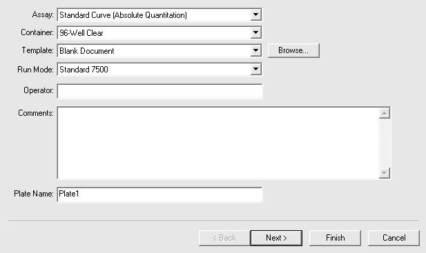 8. Open the Sequence Detection Software and select Create a New Document. Click Next to continue.