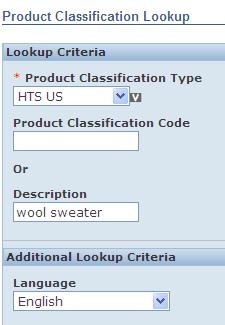 Classification Lookup Classification Translation
