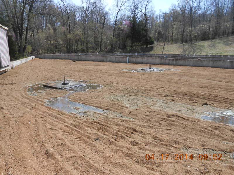 the sand filter with uneven distribution of wastewater.