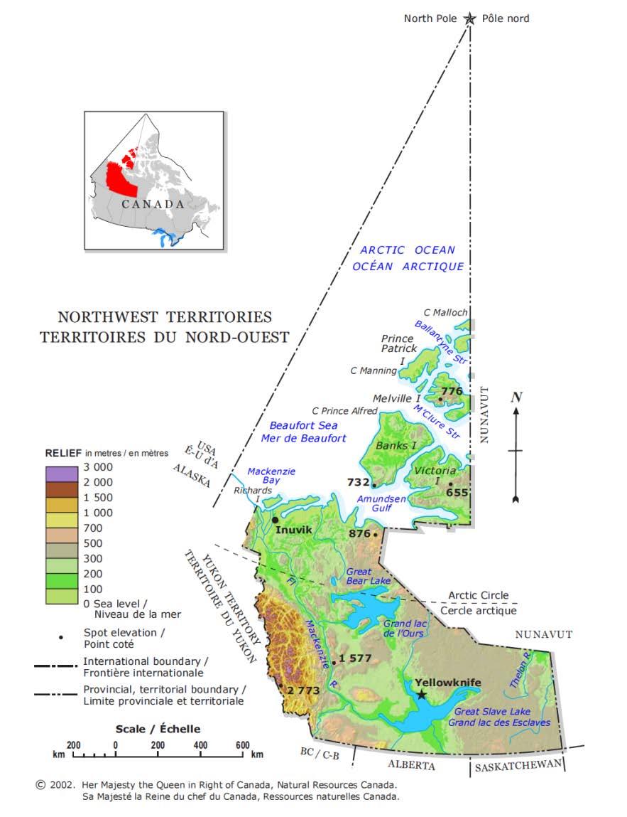 2 Overview of the Northwest Territories The NWT is a vast, sparsely-populated, northern Canadian territory located north of the 60th parallel, above Saskatchewan, Alberta, and eastern British