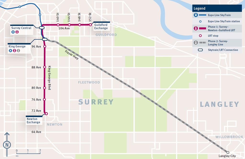Page 4 The Surrey-Newton-Guildford LRT will provide approximately 10.