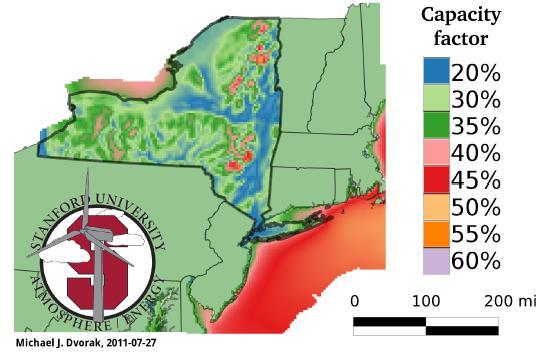 MYTH: It Is Not Windy Enough in NYS to Make Wind Energy Practical Wind Capacity Factors at 90-m Hub Height in NYS.