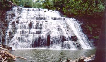 THE TWO-FOLD MEANING OF GREEN: Inside Cleveland city limits, there s the sound of a waterfall.