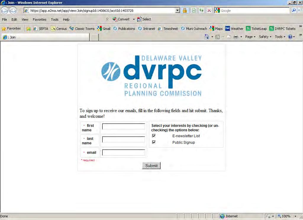 Staying in Touch with DVRPC 1.