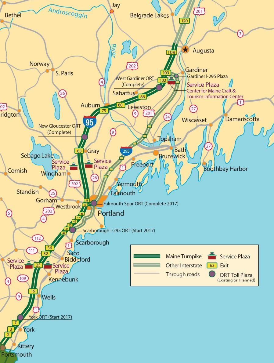 System Context: The Maine Turnpike I-95 from Kittery to Augusta Limited Access Interstate Highway MaineDOT Highway Corridor Priority #1