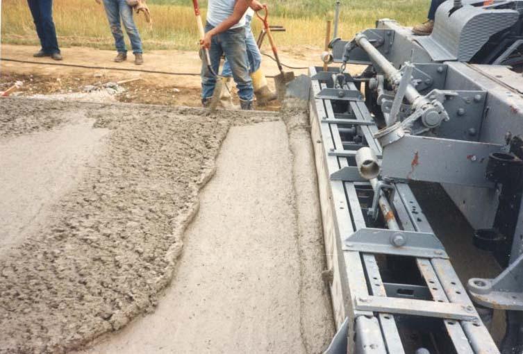 STRIKE-OFF, CONSOLIDATION, AND FINISHING The paving equipment is designed to properly strike off, consolidate, and finish the concrete accurately to the required elevation and cross section.
