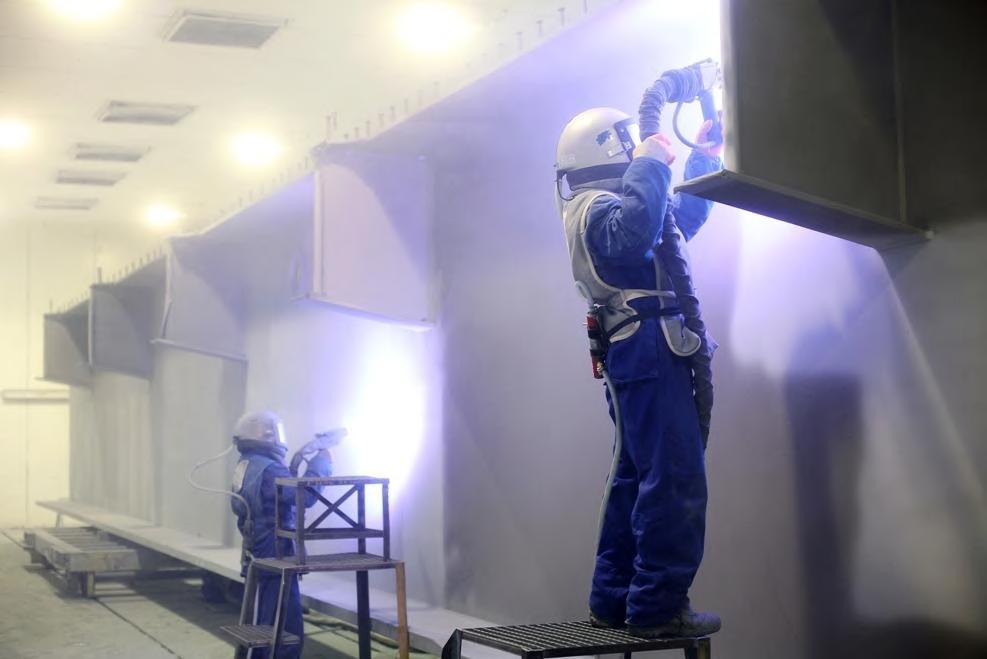 We offer a full service of Zinc Spray Coating which includes: Mechanical cleaning (shot blasting) to PN-EN ISO 8501-1, Thermal spraying of the metal layer (zinc), Sealing of the zinc layer with
