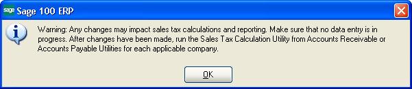 Lesson 18 - Changing Sales Tax Information Lesson 18 - Changing Sales Tax Information This lesson assumes that sales tax information has been set up and sales tax has already been calculated on