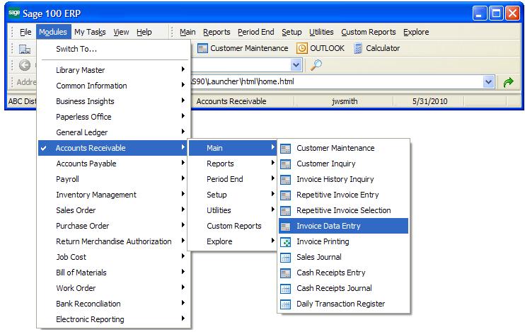 Getting to Know Your Desktop Modules Menu The Modules menu allows you to select any of the tasks that are installed on your system.