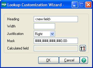Lesson 11 - Using the Lookup's Advanced Features Creating a Numeric Lookup Field You can create numeric fields to add to the Selected Columns list box in the second Lookup Customization Wizard page.