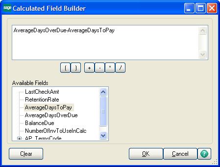 To create a numeric lookup field 1 In the second Lookup Customization Wizard page, click New Field to create a new numeric field using simple arithmetic functions.