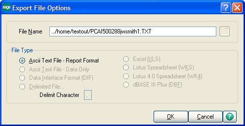 Lesson 12 - Printing Reports, Listings, or Forms 4 In the Export dialog box, in the Format field, select the file type for exporting.