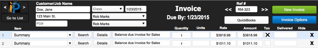 Once you press the button and confirm you d like to create a new invoice, you will be taken to the Invoicing Module* where you can view/edit/print the invoice.