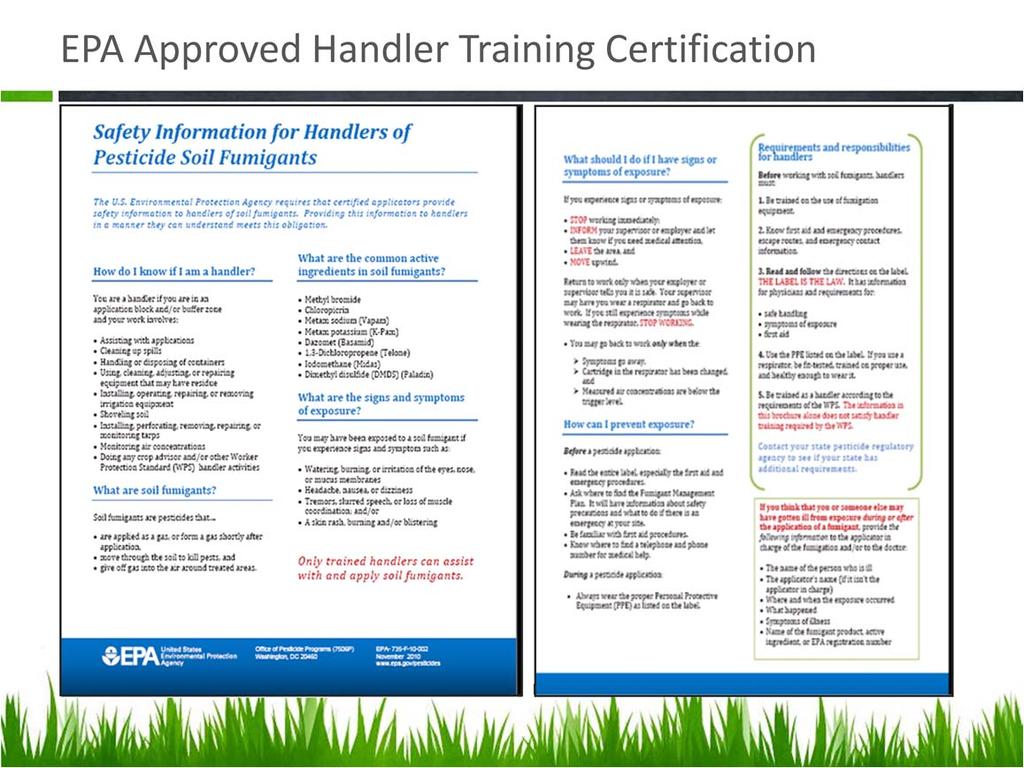 Welcome to Module 11, EPA Approved Handler Training Certification.